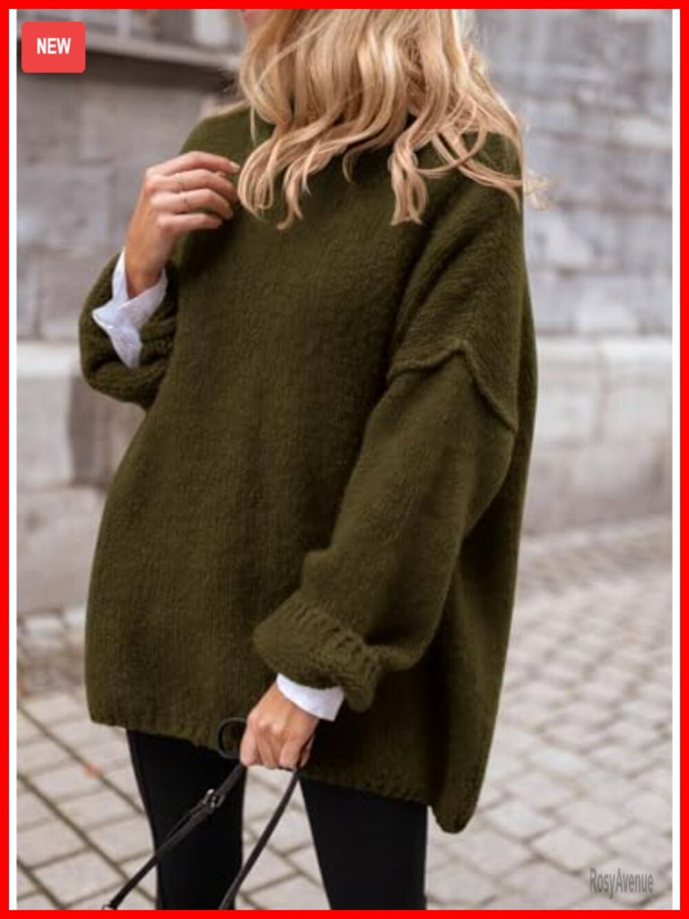 Chunky Knit Turtleneck Pullover Sweater Oversized Fall Winter - Picture 5 of 6